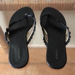Black express flip flops size 9